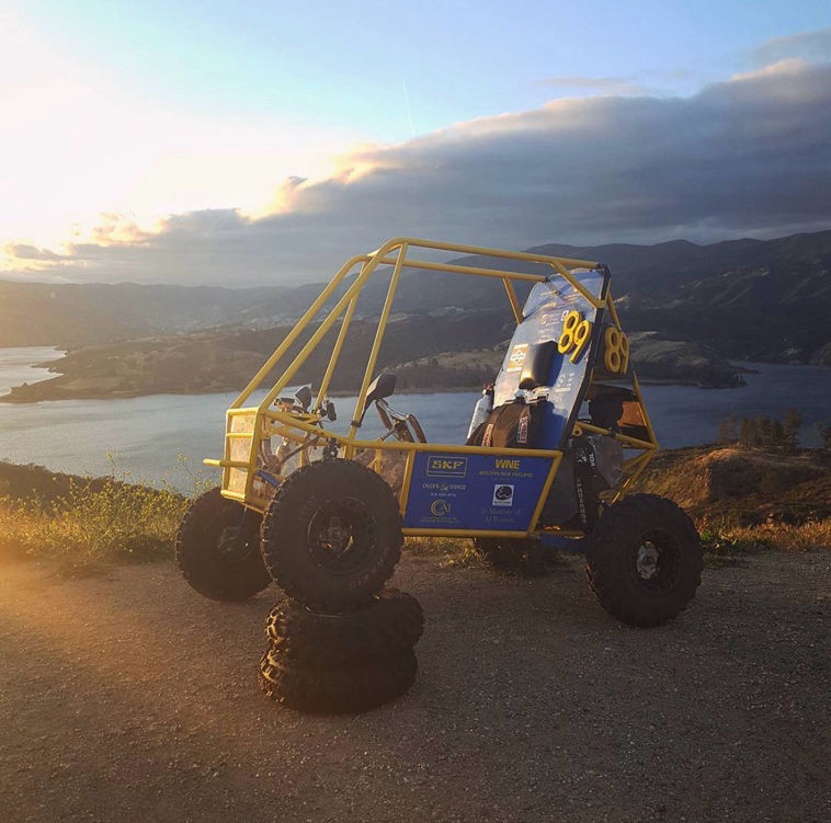 Golden Bear Racing team with the car at Baja SAE California 2017