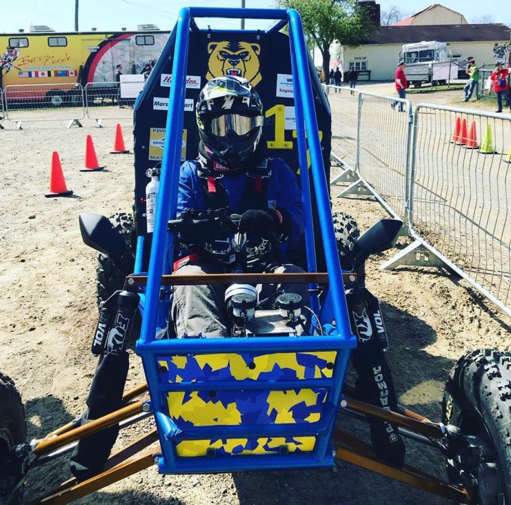 Golden Bear Racing team with the car at Baja SAE Maryland 2018